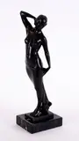 Sans titre - Nu au drapé by Fritz Rosenberg, Bronze à patine foncée sur base de marbre, sold Feb 2025