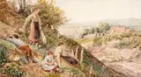 Cueillette de fleurs by Birket Myles Foster, Aquarelle, sold Feb 2025