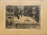 L'hiver à Paris ou La Place Breda by Félix Buhot, 1879, Eau-forte et aquatinte, sold Mar 2025
