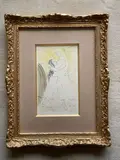 Femme enlaçant une enfant by Marcel Vertès, Fusain et aquarelle, sold Mar 2025