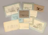Vue d'une chaumière by Charles Louis Mozin, Crayon noir sur papier chamois, sold Nov 2024