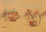 La caravane by Alphonse Birk, Aquarelle, sold Nov 2024