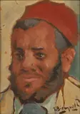 Portrait by Maurice Bismouth, Gouache sur papier marouflé sur carton, sold Nov 2024