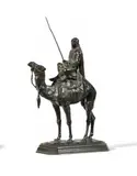 Dromadaire monté par un arabe by Antoine-Louis Barye, Epreuve en bronze patiné Fonte d'édition ancienne Trace du cachet AD sous le socle, sold Dec 2025