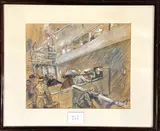 L’Embarquement by Maurice Toussaint, Aquarelle et gouache signée, sold Dec 2025