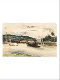 Embouchure du port, Bretagne by Paul-Elie Gernez, Aquarelle sur papier, sold Dec 2019