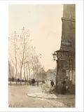 Paris, rue Dauphine by Henri Harpignies, 1881, Aquarelle sur papier, sold Dec 2019
