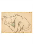 ? Nu attablé by Jean Hélion, 1946, Crayon et aquarelle sur papier, sold Dec 2019