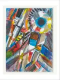 Composition by Jacques Germain, Gouache et aquarelle sur papier, sold Dec 2019