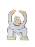 Personnage by André Villers, 1998, Pastel et crayon sur papier découpé, sold Dec 2019