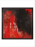 En rouge et noir, de la série "Retour du Japon", 1986-1987 by Antoni Clavé, Huile et collage sur toile, sold Dec 2019