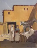 Scène de rue orientale by François Marie de Marliave, Aquarelle et gouache sur papier, sold Apr 2023