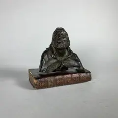 Buste de rabbin by Gaston-Auguste Schweitzer, Epreuve en bronze à patine brun nuancé, sold Dec 2020