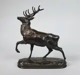 Cerf, la jambe levée by Antoine-Louis Barye, Epreuve en bronze à patine brun nuancé, sold Dec 2020