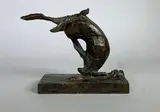 Lièvre boulant by André Vincent Becquerel, vers 1930, Epreuve en bronze à patine brun nuancé, sold Dec 2020