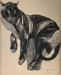 Panthère branchée by Paul Jouve, Lithographie originale, épreuve d’artiste sur papier japon impérial, sold Oct 2020