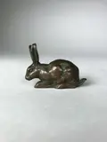 Lapin oreilles dressées by Antoine-Louis Barye, Epreuve en bronze à patine brun-rouge nuancé, sold Oct 2020