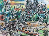 LA SEINE AUPRÈS DE NOTRE-DAME À PARIS by Gen Paul, Gouache signée en bas à droite, sold Nov 2013