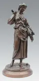 Paysanne à la gerbe de blé by Eugène Aizelin, Épreuve en bronze à patine brune, fonte d'édition ancienne, sold Oct 2013