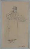 Femme au panier by Alphonse Moutte, Mine de plomb et rehauts d'aquarelle sur papier, sold Mar 2026