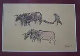 Croquis agricole by Jean Peske, Lavis et crayon sur papier, sold Mar 2026