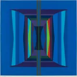 Blue Abstract by Gordon A. Smith, silkscreen on paper, sold Jul 2024