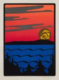 Clayoquot Sunset by Roy Henry Vickers, 1992, woodcut on paper, sold Jul 2024