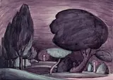 Willowdale Park, Toronto by Ernest Caven Atkins, 1934, mixed media on paper, sold Jul 2024