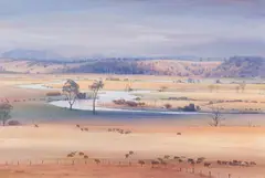Snowy River Flats by Kenneth Jack, 2002, watercolour on paper, sold Jul 2024