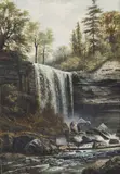 Websters Falls near Dundas Ontario 1908 by Harry Nesbitt McEvoy, oil on card, sold Jul 2024