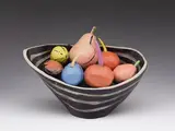 Fruit Bowl by Kathryn Youngs, 1995, glazed ceramic sculpture, sold Jul 2024