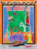 Sarasota Mirror Study I by Paul Fournier, 1976, acrylic on paper, sold Jun 2024