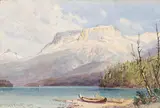 On the Bow River Near Banff by Frederic Marlett Bell-Smith, 1889, watercolour on paper, sold Jun 2024