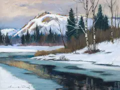 Devil's River, Early Spring by Thomas Hilton Garside, pastel on paper, sold Jun 2024