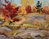 Autumn Landscape by Maurice Hall Haycock, 1962, oil on canvas, sold Jun 2024