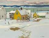 St. François de Salle, Isle D'Orléans, Québec by Ross Huggins, 1970, oil on canvas, sold Jun 2024
