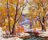 Ruisseau en automne by Claude Langevin, 1999, oil on canvas, sold Jun 2024