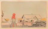 Manitoba Farmstead by Walter J. Phillips, colour woodcut on paper, sold Jun 2024