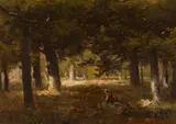 Boy in Forest by Homer Watson, oil on canvas, sold Jun 2024