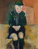 Portrait of a Young Boy (Alex Bobak) by Molly Joan Lamb Bobak, oil on board, sold Jun 2024