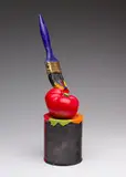 Painting a Red Tomato by Victor Cicansky, 2004, glazed ceramic sculpture with acrylic paint, sold Jun 2024