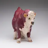 Taureau by Joseph Hector Yvon Fafard, 1981, glazed ceramic sculpture with acrylic paint, sold Jun 2024