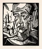 Jüngling by Erich Heckel, 1917, Holzschnitt auf Velin, sold Jun 2015