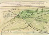 Engadin by Günther Förg, 1997, Aquarell und Kohle auf festem Papier, sold Nov 2014