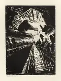 Gerader Kanal“ („Ostende“) by Erich Heckel, 1915, Holzschnitt auf Bütten (Wasserzeichen: PANNEKOEK), sold Nov 2015