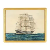 Clipper Ship at Sea by D. La Raus, Oil on canvas, sold Feb 2026