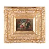 Still Life with Flowers by N. Baldwin, Oil on board, sold Feb 2026