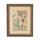 Tending to the Chickens by Belisario Gioja, Watercolor on paper, sold Feb 2026