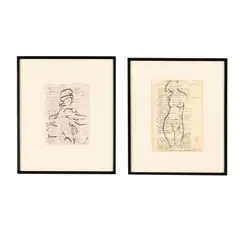 Two Framed Works by Lazzaro Donati, Includes an ink on antique paper drawing and a collotype on paper, sold Feb 2026