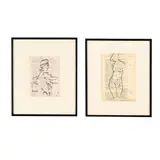 Two Framed Works by Lazzaro Donati, Includes an ink on antique paper drawing and a collotype on paper, sold Feb 2026